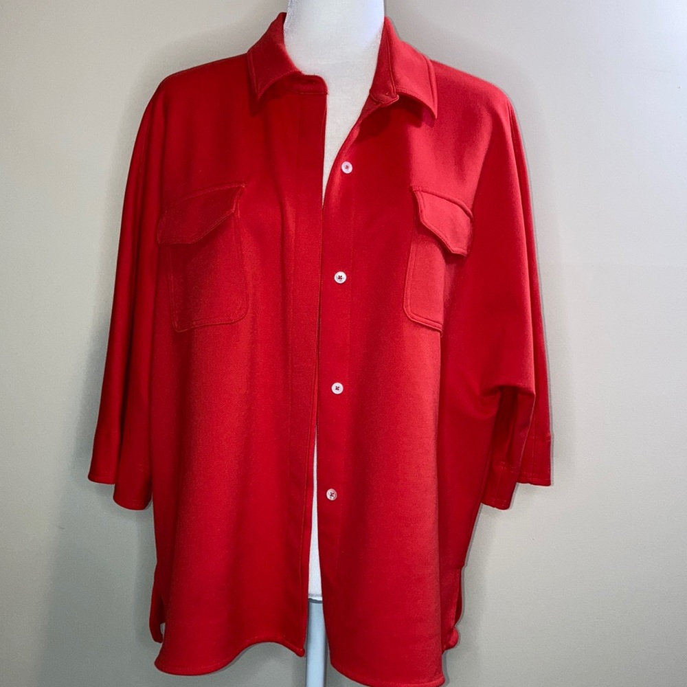Ann Mashburn Over Shirt Red L